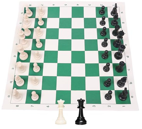 Tournament Chess Mat Portable PU Leather Tournament Roll Up Chess Board Chess Rollable Chessboard Lightweight & Non Slip (M)