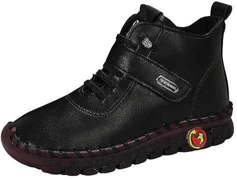 Berimaterry Winter Shoes Women's Ankle Boots Winter Boots Lined Short Shaft Boots Warm Snow Boots Ankle Boots with Velcro Fastening, black, 8 UK