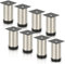 Lospitch 8er Set Edelstahl Möbelfüße Höhe 150mm, belastbar bis 250 Kg, Runde Schrankfüße Tischfuß Sofafuß Möbelbeine, für Möbel, Küchenschränke, Höhenverstellbar 15mm
