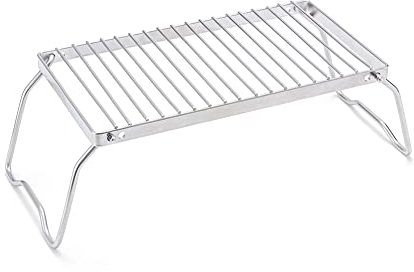 Oewnvmd Parrilla de Barbacoa una Rayas para Exteriores Barbacoa Larga de Acero Inoxidable Soporte Plegable Estante PortáTil Estante de Drenaje