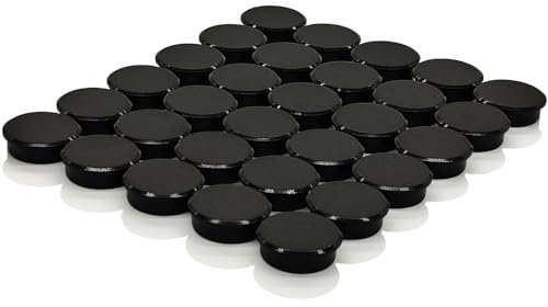 ZDZBLX Fridge Magnets - 30 Pack Strong, Heavy Duty Mini Round Magnets for Whiteboard, Fridge, Notice Board (Black)