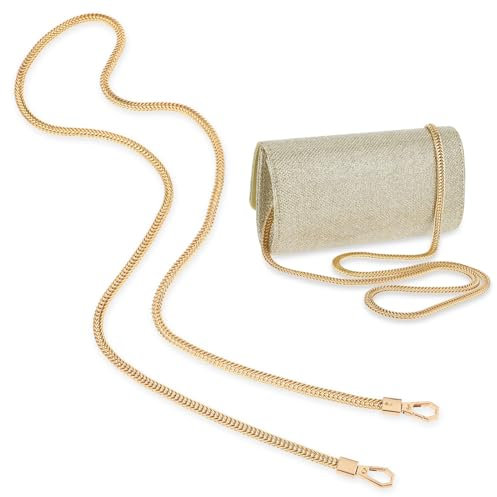 Jeffdad 120 cm Geldbörsen Kettenriemen, Taschenkette mit Metallschnallen Kette für Tasche Schulter Cross Body Sling Geldbörse Handtasche Ersatzzubehör (Gold)