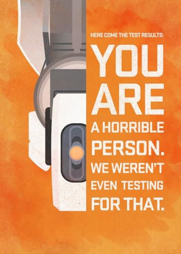 Displate Offiziell Portal Game MetallPoster Magnetische Befestigung Inklusive Lizenziert Bilder Hochwertiges Poster You Are a Horrible Person - Size M - 45 cm x 32 cm
