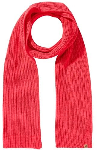 camel active Damen Strickschal aus reiner Baumwolle Leuchtendes Rot, womenswear-OS