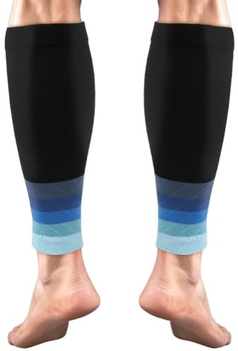 ACWOO 2 Stück Kompression Wadenbandage für Herren & Damen, Wadenbandage, Stützstrümpfe, Compression Socks für Sport, Fussball, Laufen,Schwellung, Erholung, Farbverlauf blau