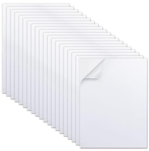MEARCOOH 20 Hojas de Espuma Autoadhesiva, Blanco 22cm x 30cm Espuma Eva 2mm Pegajosa para Manualidades Tarjetería Marcos de Fotos Scrapbooking (Blanco 20 Hojas)
