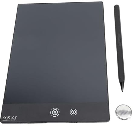 LCD Writing Tablet for Adult, 9.5in Double Sided Full Screen Drawing Board, Erasable Reusable Digital Notepad with Pen for Classes, Work, Compact & Portable (Black)