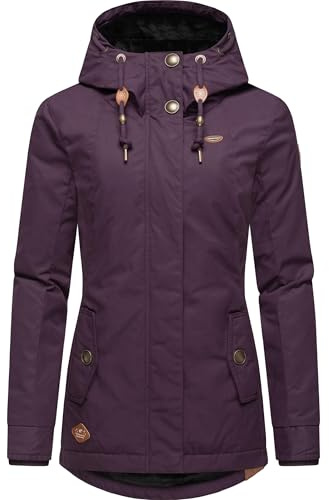 Ragwear Damen warme kurze Winterjacke mit Kapuze Monade Intl | Länge: po-bedeckend | Wärmegrad 3 von 3 – warm gefüttert | wasserabweisend | große Kapuze | für den Winter