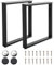 INMOZATA Tischbeine Metall Schwarz 2 Stück Tischgestell Tischkufen mit Verbreiterte Montageplatte für Esstisch Schreibtisch Stizbank 60 x 13 x 72cm, Rechteck