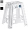 MY DIY Folding Step Stool 17 Inch Lightweight Heavy Duty Strong Plastic Stool For Kids & Adults With Easy Carry Handle 150KG Weight Capacity Portable Footstool For Home Office Kitchen Bathroom (White)