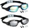 MUETKNYE Swim Goggles 2 Pack Swimming Goggles Anti Fog No Leaking For Adult Women Men Youth (Aqua&Clear Black)