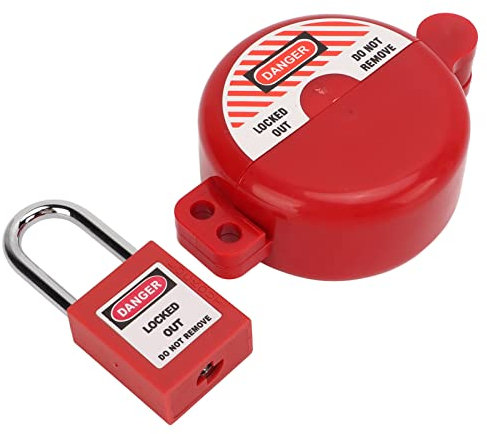 Verrou de Valve de Verrouillage de Robinet de Gaz avec Cadenas, Serrure de Valve LOTO Résistante à la Chaleur et aux Chocs pour Bouteille de Gaz, Kit de Verrouillage de Vanne