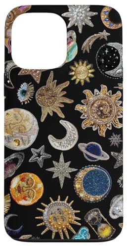 iPhone 13 Pro Max Celestial Moon Art Charm Collage Vintage Mosaic Aesthetic Case