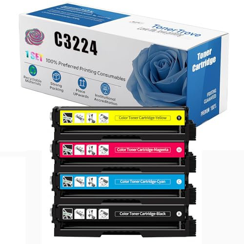 Tonerkartusche Mit Hoher Reichweite C3224 C3210HK0 C3210HC0 C3210HM0 C3210HY0 Kompatibel Für Lexmark C3224 MC3224 MC3326 C3224dw C3326dw C3426dw MC3426adw MC3426i Drucker, Kein Chip,4 Colors-1 Pack