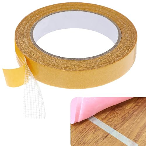 TUYOBG Ruban de marquage de sol autocollant robuste 2 cm x 10 m – Ruban adhésif polyvalent – Ruban de pose efficace extra fort pour fixer les tapis et PVC – Transparent