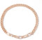Statement Cuban Link Chain Necklace - 18K Rose-Tone Plated, 50cm CZ-Adorned Mixed Links, 1.4cm Width, Luxury Unisex Jewelry