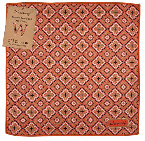 Weserwef® XXL Mikrofasertuch Brillenputztücher in Optikerqualität 30 x 30 cm (rooty)