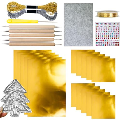 Goldfolie Transferfolien,Prägefolie Set Dekorativ - Gold Glanz Bastelzubehör Mit Schimmer Effekt Für Kinder Erwachsene