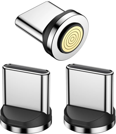 MoKo 9Pin USB Typ-C Schnelllade Magnet Adapter 240W, Nicht für 16Pin/24Pin | 3 Stück, Magnetisches Stecker Ersatzstecker Phone Staubschutz Verbinder für PD60W/PD100W/PD240W Magnetisches USB Ladekabel