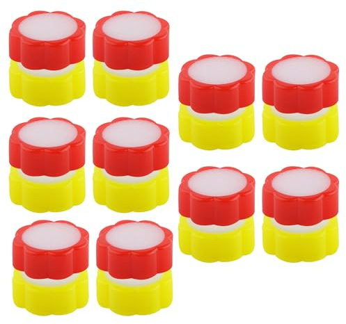 Baluue 20 Pezzi Umidificatori per Dita in Spugna Rossa e Gialla, Accessorio Efficiente per Bagnare le Dita in Plastica, per Contare Banconote e Sigillare Buste