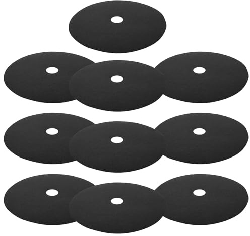 Angoily Lot de 10 Anneaux de Paillis Non Tissés Noirs 32 CM Diamètre Extérieur Protection des Plantes Barrière Anti-Racines Respirante et Maintien D’Humidité pour Espaces Verts et