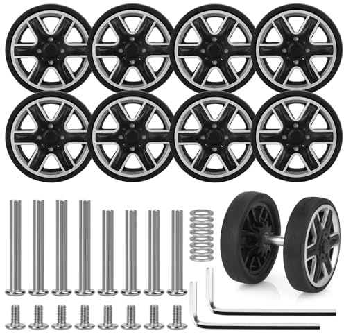Brezento 8 Stück Ersatzrollen für Koffer, leichtgängige Lenkrollen, verschleißfeste Kofferrollen, Reparaturset, BR-A23(55mm)