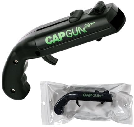 Cap Gun Bottle Opener, Beer Bottle Opener Cap Gun, Funny Shot Bottle Opener Launcher Shooter, Bottle Opener Funny for Party, Bar & Home Shooter, Bottle Cap Games, Gift for Him (Black)
