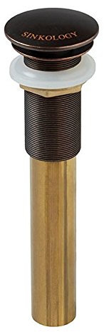 Sinkology TP01-AG Siphon de baignoire pop-up en cuivre vieilli 5,7 x 17,8 cm