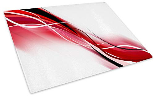 Red Black White Cool Glass Chopping Board Kitchen Worktop Saver Protector