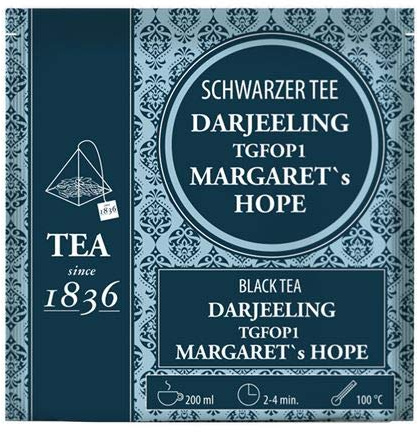 Teemando® Schwarzer Tee Darjeeling Margaret´s Hope 50 Pyramidenbeutel im Sachet à 3 g