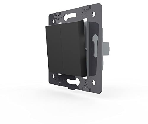LIVOLO Innenleben 2 Gang Wipp Schalter Schwarz VL-C7-K2-12 Kipp schalter 2 zwei Fach ohne Glasblende hochwertige Qualität Lichtschalter für Treppenhaus, Hausflur