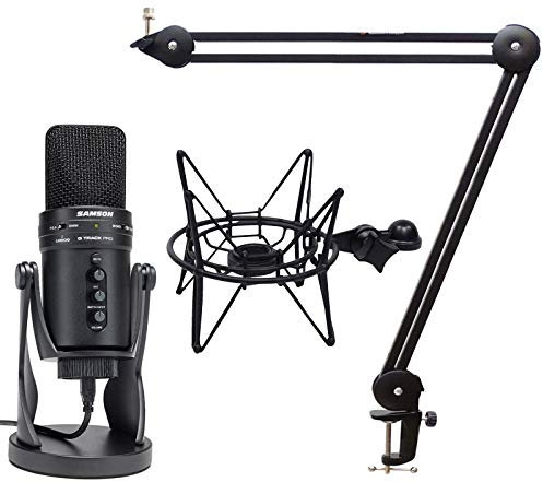 Samson G-Track Pro USB-Mikrofon + SP04TB Spinne Schwarz + keepdrum Gelenk-Stativ