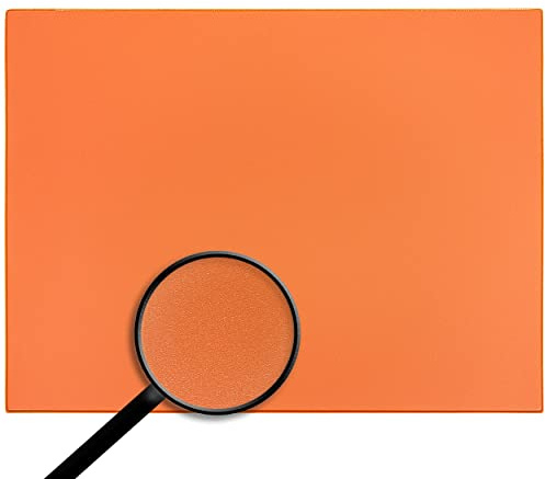 alles-meine.de GmbH XL große - Schreibtischunterlage/Unterlage - Größe & Modell & Farbwahl - 60 cm x 40 cm - Leder Effekt - orange - abwischbar - rutschfest - Schreibunterlage..