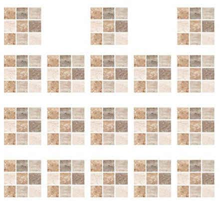 18Pcs Adesivi Murali Mattonelle di Mosaico Buccia E di Piastrelle Backsplash Piastrelle Impermeabile A Prova di Olio Decalcomanie Smontabili per Bagno E Cucina 10X10x0. 05