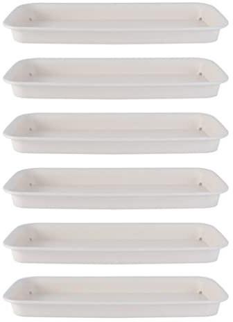 HEMOTON Lot de 6 soucoupes rectangulaires en plastique pour pots de fleurs jardinières