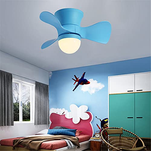 Bambini Ventilatore Da Soffitto Con Luce E Telecomando Reversibile 6 Velocita LED Dimmerabile Lampada Ventilatore Soffitto Con Timer Moderno Silenzioso Ventilatore Da Soffitto Con Luce,Blu