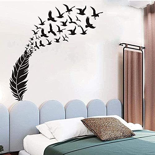 Kinderzimmer Vinyl Dekoration Wandsticker Feder- Und Vogelmuster 57X58 Cm