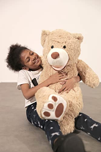 Orsacchiotto gigante di peluche (da 100 cm a 340 cm), 5 colori disponibili (beige, grigio, marrone, bianco, rosa), enorme orsacchiotto come regalo di Natale. (Beige, 100 cm).