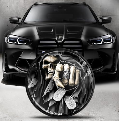 Biomar Labs Motorhaube Kofferraum Plakette Abzeichen 82mm Kompatibel mit BMW Emblem 51148132375 Schädel EO 30