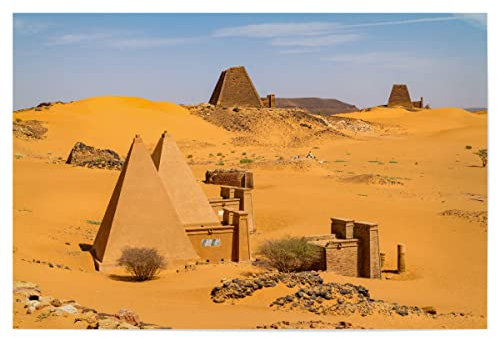 artboxONE Poster 120x80 cm Architektur Pyramiden bei Meroe im Sudan - Bild Pyramide meroe nubien