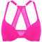 DOBREVA Damen Vorderverschluss Push Up BH mit Bügel Soft T Shirt Tiefen Ausschnitt BHS Neckholder Gepolsterter Glitzer-Rosa 70AA