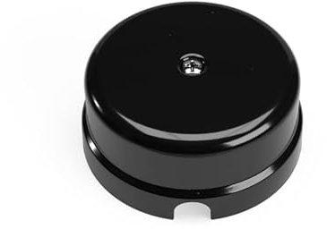 Porzellan Verteilerdose Retro Aufputz elektrische Abzweigdose weiß nostalgische Wanddose | Abmessungen: Ø78 mm - h35 mm mit 3 Ausgängen (schwarz)