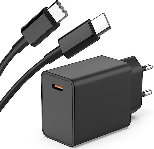 HECHOBO Cargador 25W USB C Carga Rápida para Samsung, Compatible con Samsung Galaxy A34 5g, A15, A25, A55 5G, A23 5G,A53 5G,A54 5G, S24, M23, M33, A14, S23 Ultra, S22, S21, A53, A33, A13, Cable C 2M