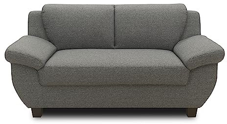 DOMO. collection Sofa Panama, 2 Sitzer, 2er Couch, Garnitur, 3-2-1 Sofa, 91 x 159 x 80 cm (BxTxH), dunkelgrau
