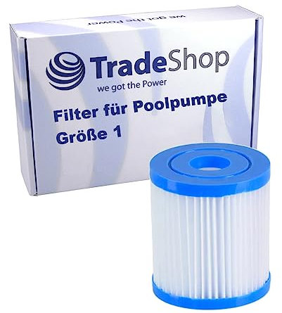 Trade-Shop Pool-Filter/Filter kompatibel mit Bestway Flowclear 58381 58145 (1249 l/h) ersetzt 58093 / Größe 1(I)