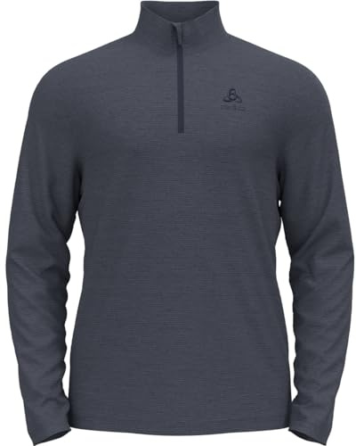 Odlo Herren Langarm Shirt mit Reißverschluss Roy, India Ink - Folkstone Gray, L