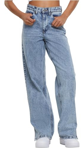 Urban Classics Damen Ladies Wide Leg Slit Denim