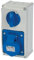 Prise fermée verticale avec sectionneur interrupteur, avec fond, 220 V 230 V, 3 pôles 2P+T, 32 A, IP54 - Rosi 19.3234B6
