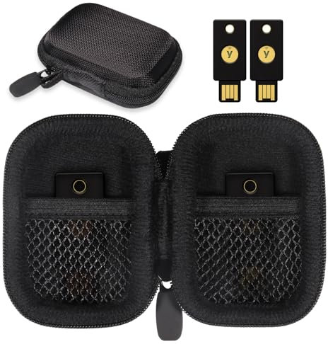CaseSack Sicherheits-Schlüsseletui kompatibel mit Yubico YubiKey 5Ci NFC, 5Ci, NFC, 5 Nano, 5 NFC und Yubico 5C NFC, OnlyKey FIDO2, FIDO, U2F, Thetis, Dual-Netztasche für mehr Sicherheitsschlüssel