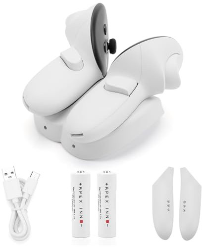 LYEAA Fast Charging Station for Oculus 3 Controllers - Includes 2 Batteries, LED Light Indicator, 20W Power for 3